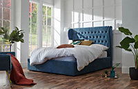 GFW Dakota 150cm Ottoman Bed with Solid Base King Size Teal
