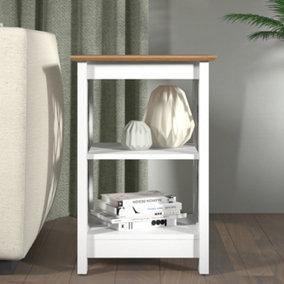 GFW Exmouth Side Table with Shelf White