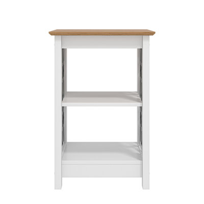 GFW Exmouth Side Table with Shelf White