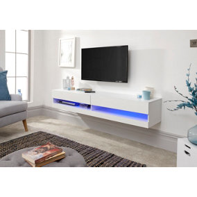 GFW Galicia 150cm Wall TV Unit with LED White