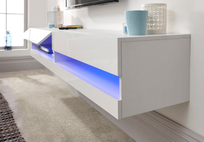 GFW Galicia 150cm Wall TV Unit with LED White