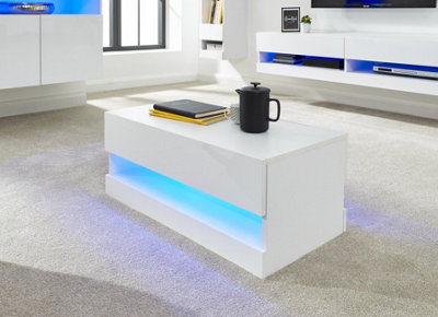 GFW Galicia LED Coffee Table White