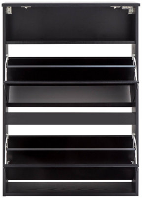Lugo Wall Hanging Two Tier Shoe Cabinet, Black