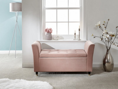 GFW Genoa Upholstered Window Seat Blush Pink