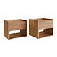 GFW Harmony Wall Mounted Pair of Bedside Tables Oak