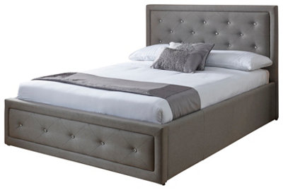 GFW Hollywood 150cm Ottoman Bed King Size Stone DIY at B&Q