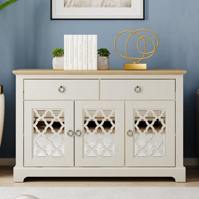 GFW Honiton 3 Door 2 Drawer Sideboard Ivory | DIY at B&Q