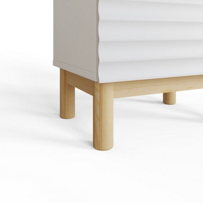 GFW Karla Ribbed 2 Drawer Bedside Table White