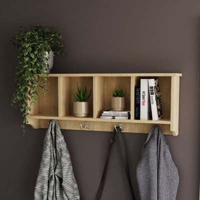 GFW Kempton Wall Mounted Shelf Oak