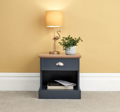 GFW Kendal 1 Drawer Bedside Slate Blue