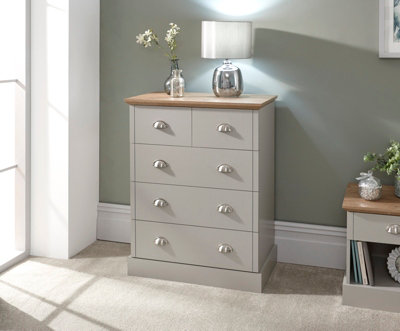GFW Kendal 2 + 3 Drawer Chest Grey at B&Q
