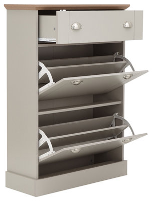 GFW Kendal Deluxe Shoe Cabinet Grey