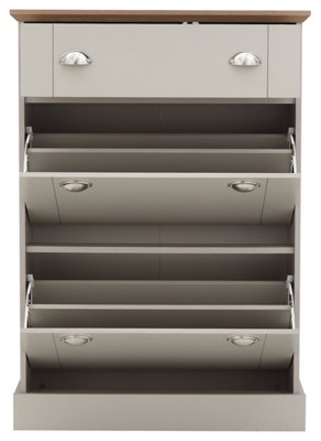 GFW Kendal Deluxe Shoe Cabinet Grey