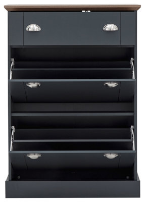 GFW Kendal Deluxe Shoe Cabinet Slate Blue