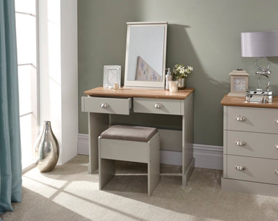 GFW Kendal Dressing Table with Stool Grey DIY at B&Q