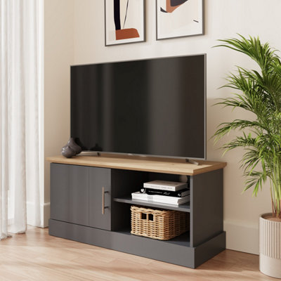 GFW Kendal Small TV Unit Slate Blue DIY at B&Q