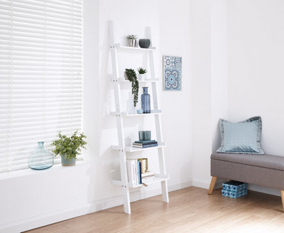 GFW Ladder Style 5 Tier Wall Rack White