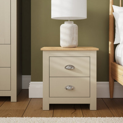 GFW Lancaster 2 Drawer Bedside Cream