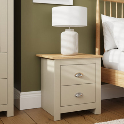 GFW Lancaster 2 Drawer Bedside Cream