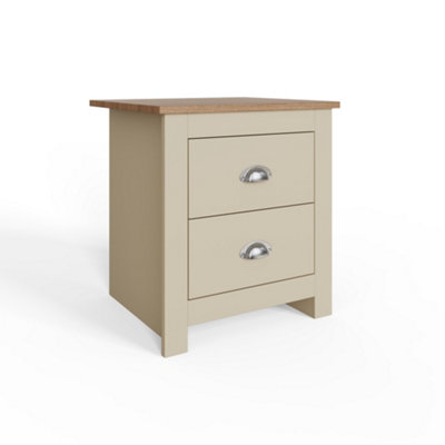 GFW Lancaster 2 Drawer Bedside Cream