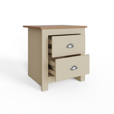 GFW Lancaster 2 Drawer Bedside Cream