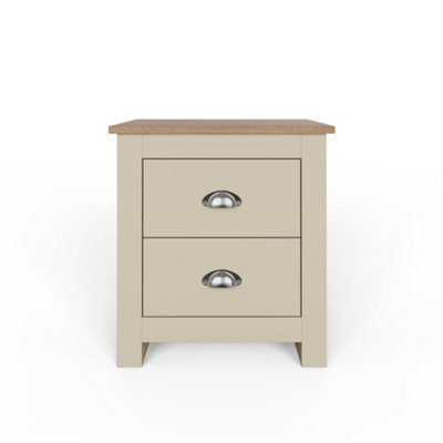 GFW Lancaster 2 Drawer Bedside Cream