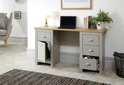 large grey desk