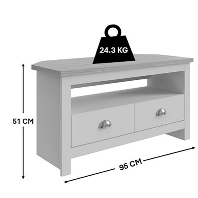 Lancaster corner tv unit grey discount