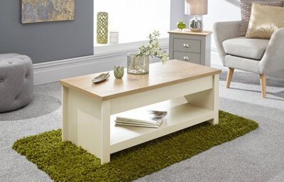 GFW Lancaster Lift Up Coffee Table Cream