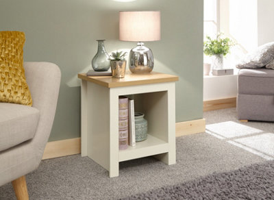 GFW Lancaster Side Table with Shelf Cream