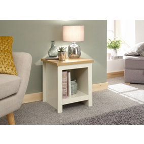 GFW Lancaster Side Table with Shelf Cream