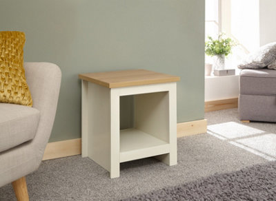 GFW Lancaster Side Table with Shelf Cream