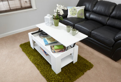 GFW Lift Up Coffee Table White