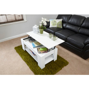 GFW Lift Up Coffee Table White