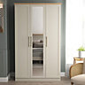 GFW Lyngford 3 Door Mirrored Wardrobe Light Grey