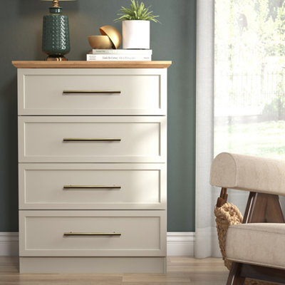 GFW Lyngford 4 Drawer Chest Light Grey Light Grey