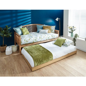 GFW Madrid Wooden Day Bed & Trundle Set  Oak