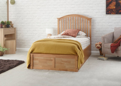 GFW Madrid Wooden Ottoman Bed 90cm Single Oak