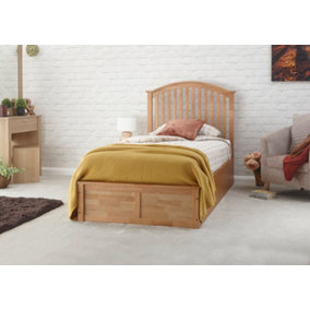 GFW Madrid Wooden Ottoman Bed 90cm Single Oak