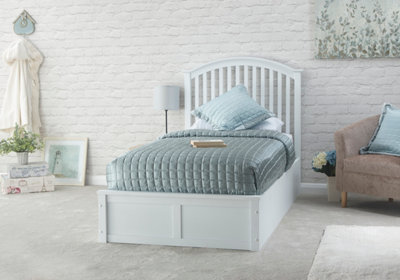 GFW Madrid Wooden Ottoman Bed 90cm Single White