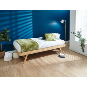 GFW Madrid Wooden Trundle Bed Single Oak
