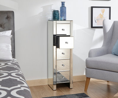 Slim mirrored drawers hotsell