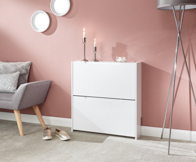 White gloss shoe cabinet the range sale