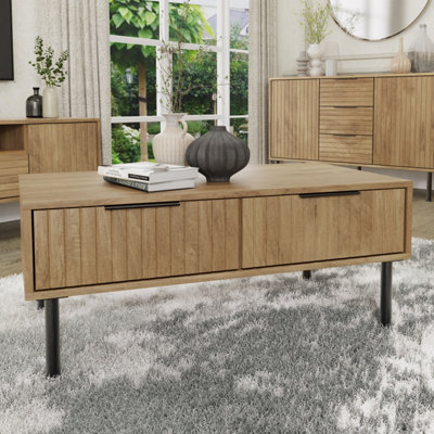 GFW Nervata Coffee Table Oak/Black