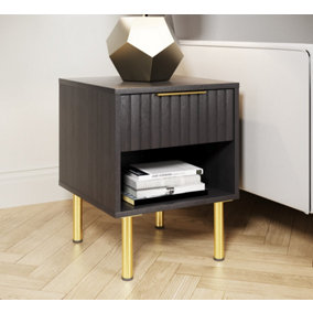 GFW Nervata Lamp/Side Table Black/Gold