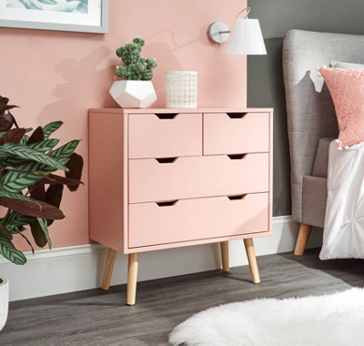 GFW Nyborg 2+2 Drawer Chest Coral Pink