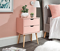 GFW Nyborg Single 2 Drawer Bedside Coral Pink