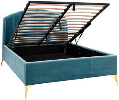 GFW Pettine 150cm End Lift Ottoman Bed King Size Teal