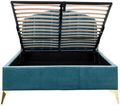 GFW Pettine 150cm End Lift Ottoman Bed King Size Teal