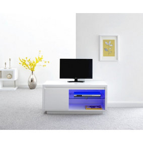 GFW Polar High Gloss LED TV Unit White